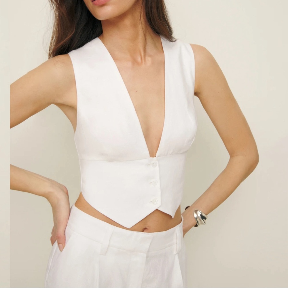 Reformation linen vest NWOT